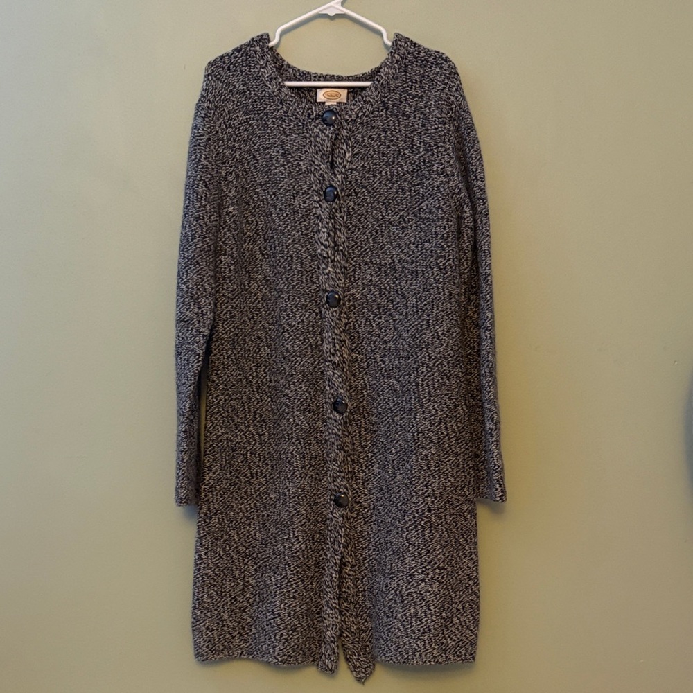 Talbots Women's Button Down Lambs Wool Marled Car… - image 1